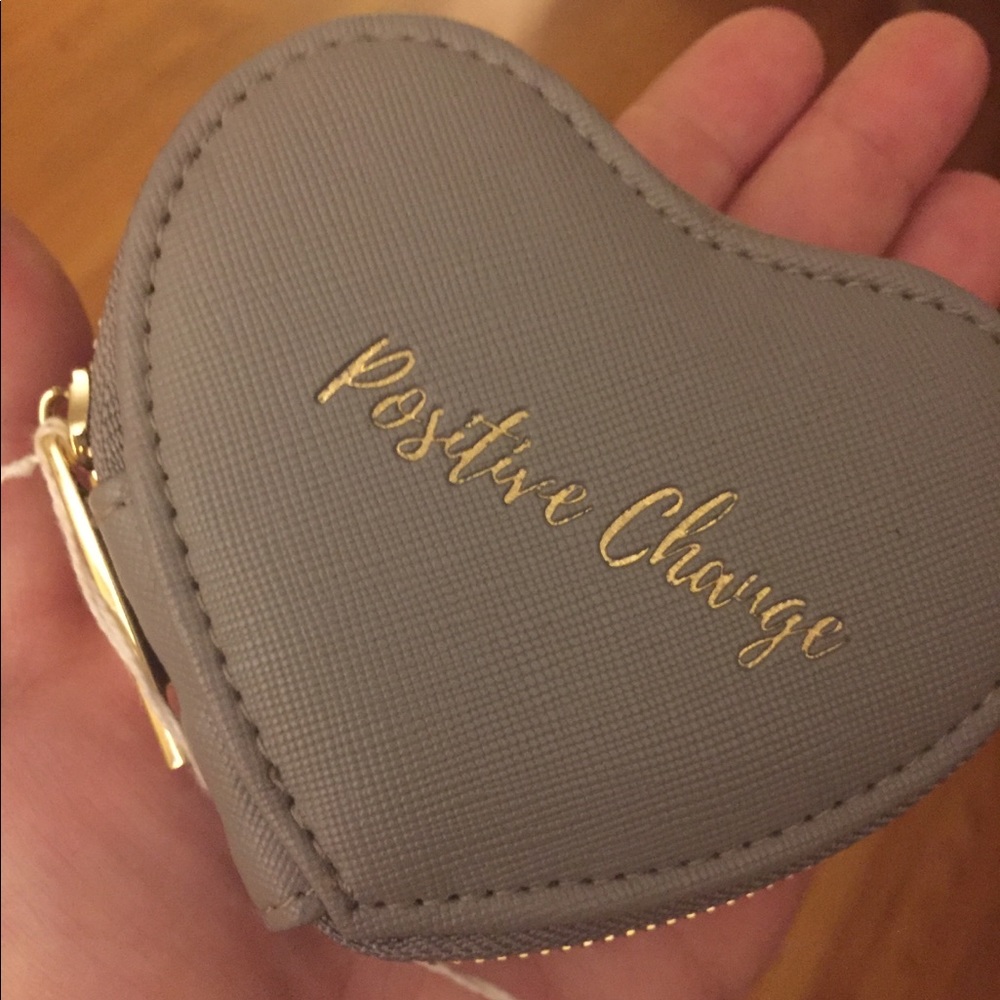 Heart shaped coin purse “Positive Change”